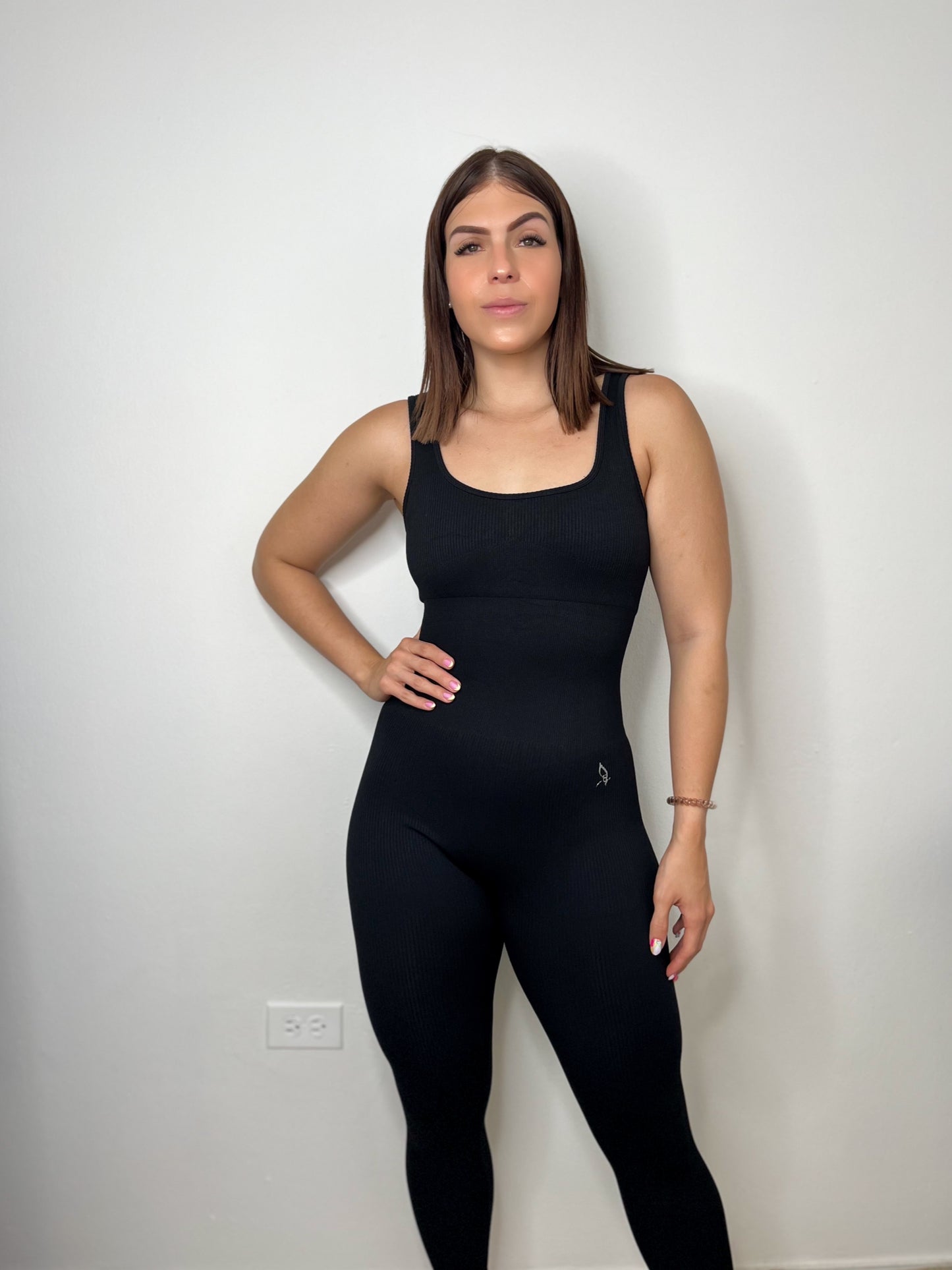 Black Seamless Jumpsuit