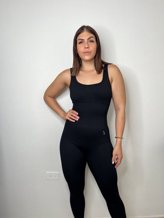 Black Seamless Jumpsuit