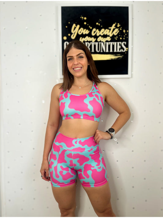 Animal print short set