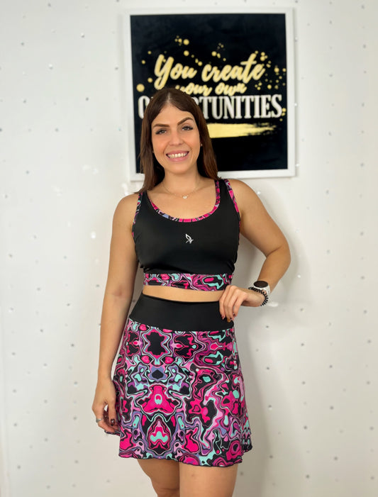 Pink mármol skirt set